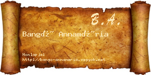 Bangó Annamária névjegykártya