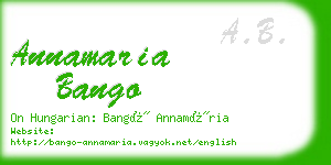 annamaria bango business card